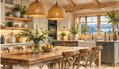 Watercolor illustration of The Kitchen Table